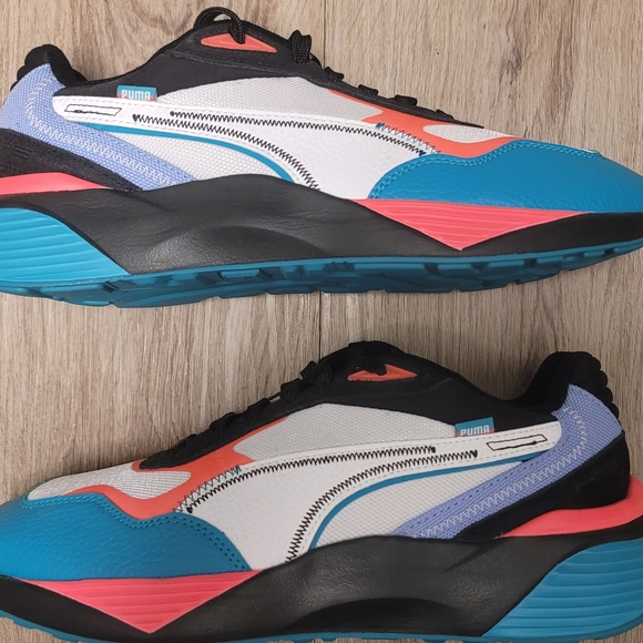 Puma Men's Black, Blue, and White Sneakers - Picture 1 of 4